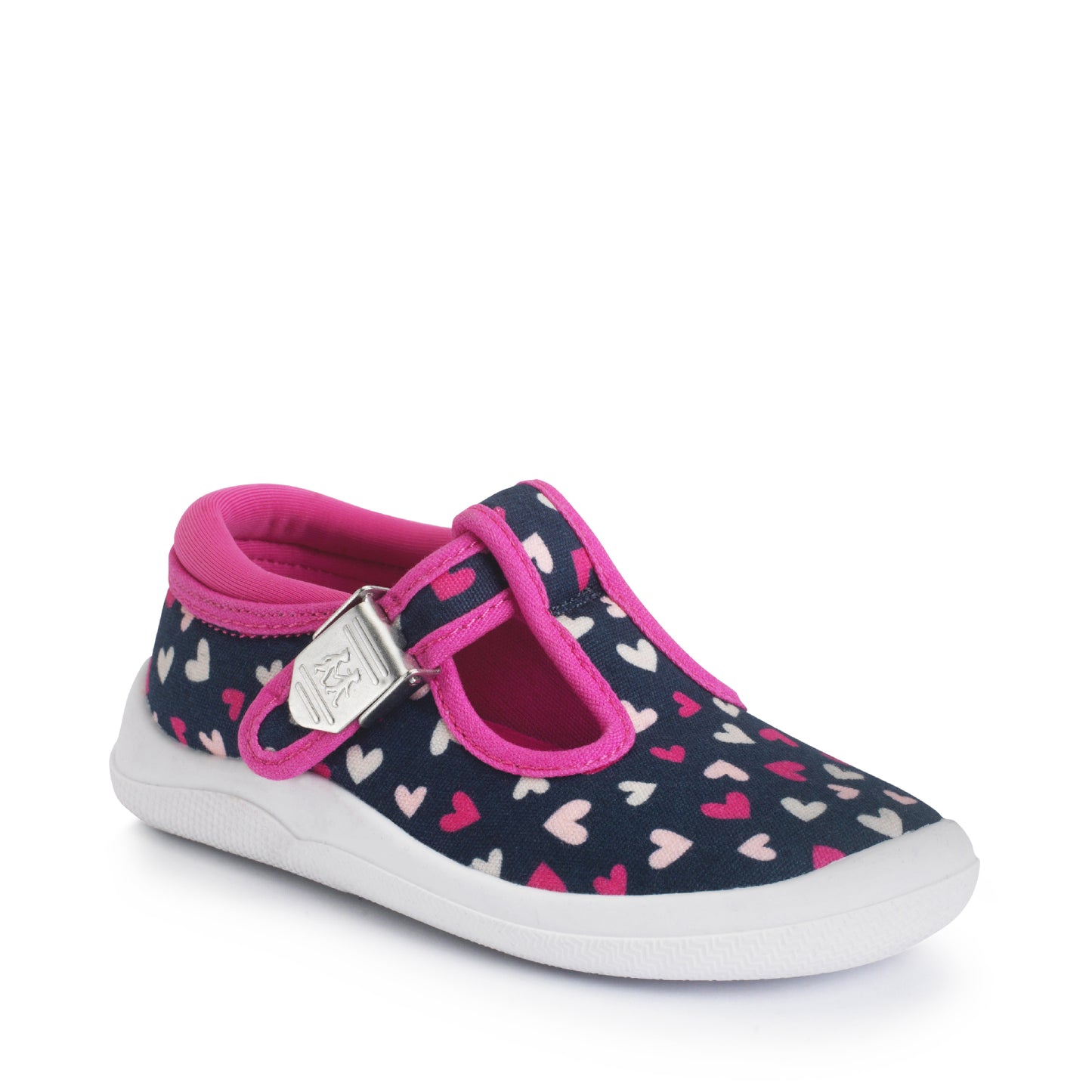 Start-Rite Wriggles T-Bar Navy/Pink Hearts