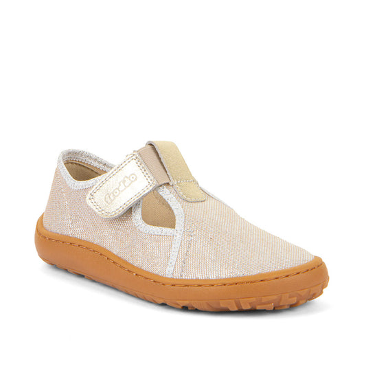 Froddo Barefoot Canvas T-Bar in Gold Shine