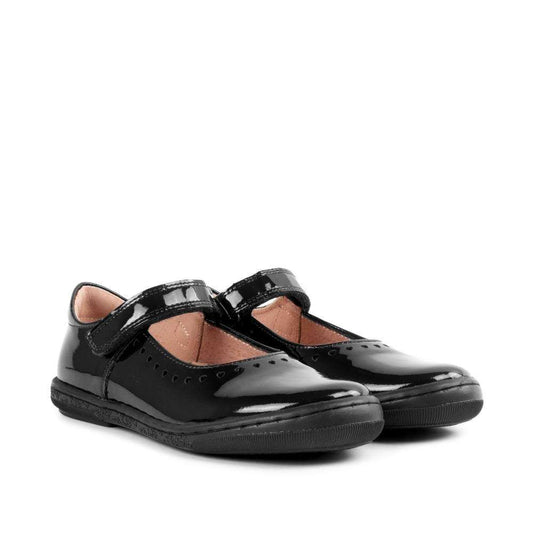 Petasil Gisele Black Patent Mary Jane School Shoes