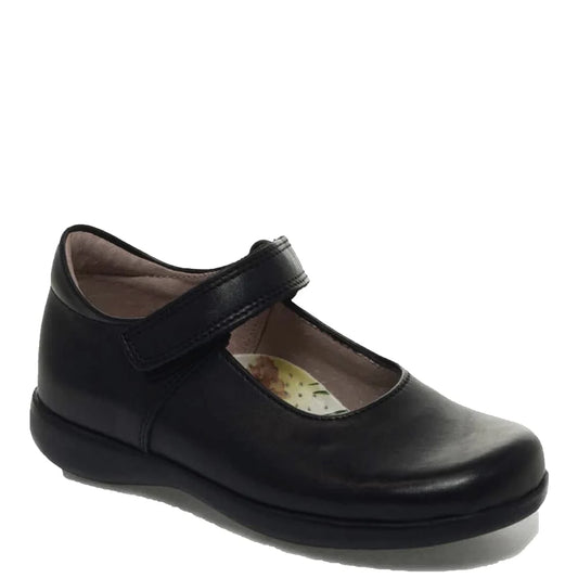 Petasil Bea Black Leather Mary Jane School Shoe