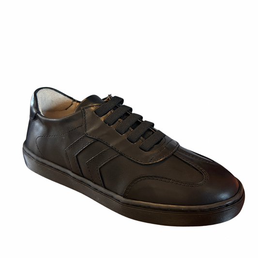 Petasil Albert Black Leather School Shoes