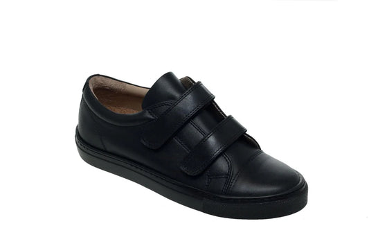 Petasil Pose Black Leather School Shoes