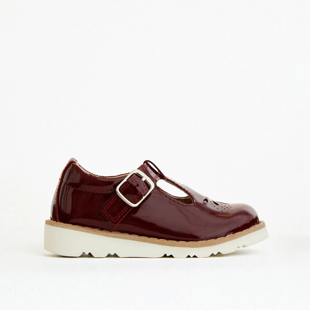 Prenta Luna Red Patent Leather T-bar Kids Shoe